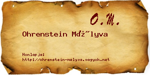 Ohrenstein Mályva névjegykártya